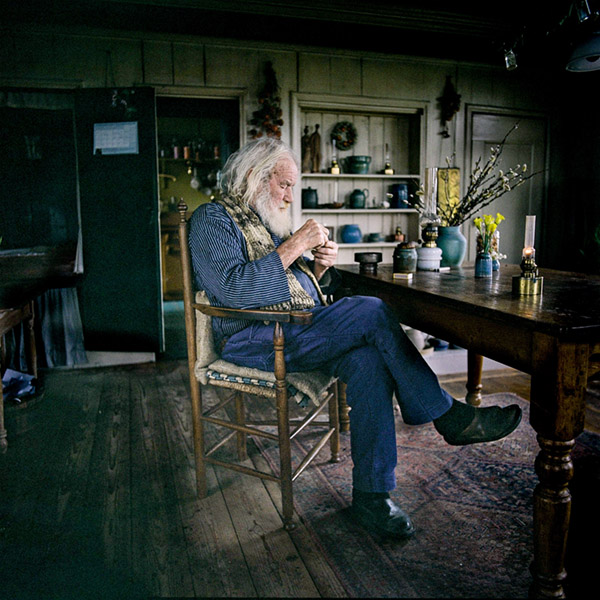 Foto van Reid aan tafel na de lunch